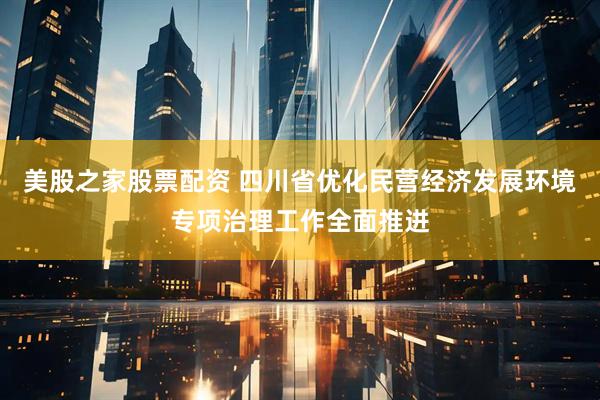 美股之家股票配资 四川省优化民营经济发展环境专项治理工作全面推进